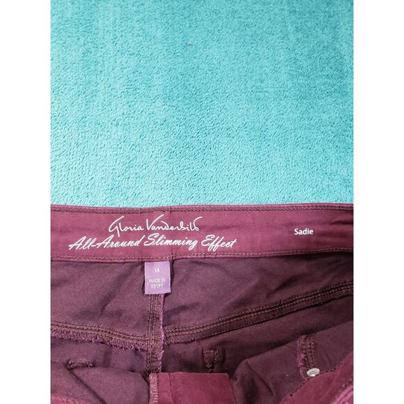 Gloria Vanderbilt Jeans Sz 14 Womens Purple Low Rise Sadie Slim Straight NWT - Picture 7 of 16